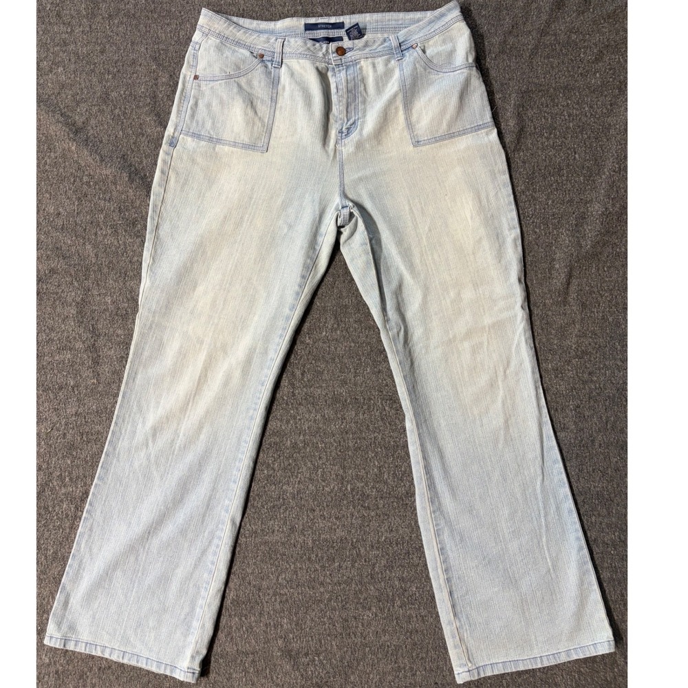 Vintage Bill Blass Jeans Womens 14 Light Wash Stretch Wide Leg Denim Pants